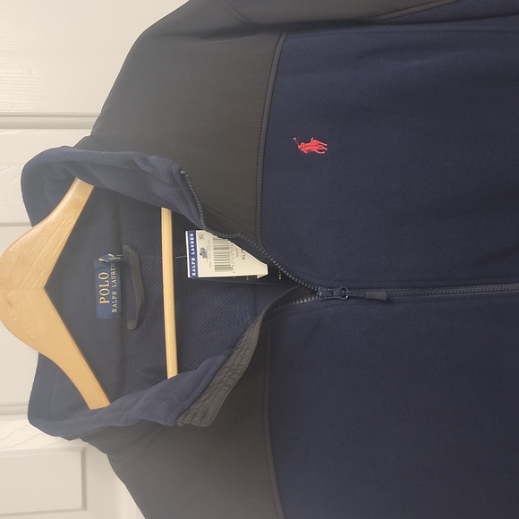 Polo Ralph Lauren Color Block Full Zip Fleece Jacket Navy - Picture 2 of 8